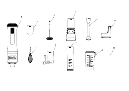 Exploded Diagram A Diagram and Parts List for BCKM1016KS01 Type 1 Black and Decker Blender